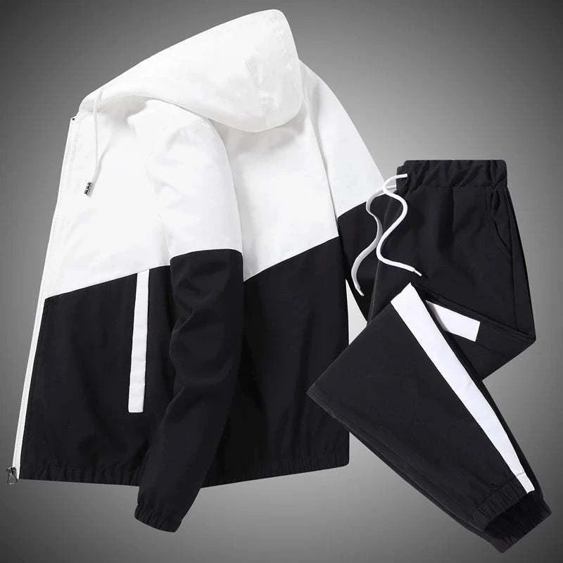 2025 Men Tracksuit Casual Joggers Hooded Sportswear Jackets And Pants 2 Piece Sets Hip Hop Running Sports Suit - SMSB 66