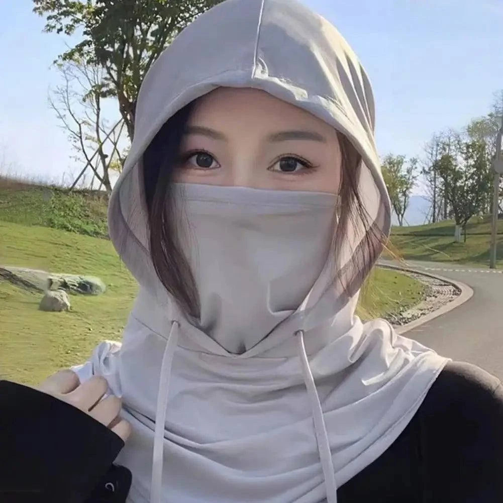 Fishing Hat With Mask Summer Sun Protection Wide Brim Women Men Sun Cap Mountaineering Hunting Hiking ﻿ - SMSB 66