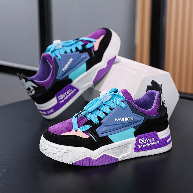 Low top boys' sneakers 2024 new leather children's student casual shoes fashion trend wear-resistant non-slip board shoes - SMSB 66