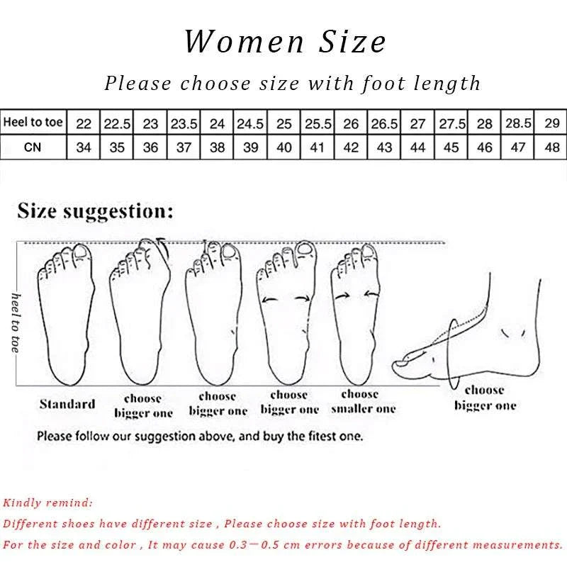 Women's sneakers fashion size chart with foot length guide and size suggestions for comfortable fit