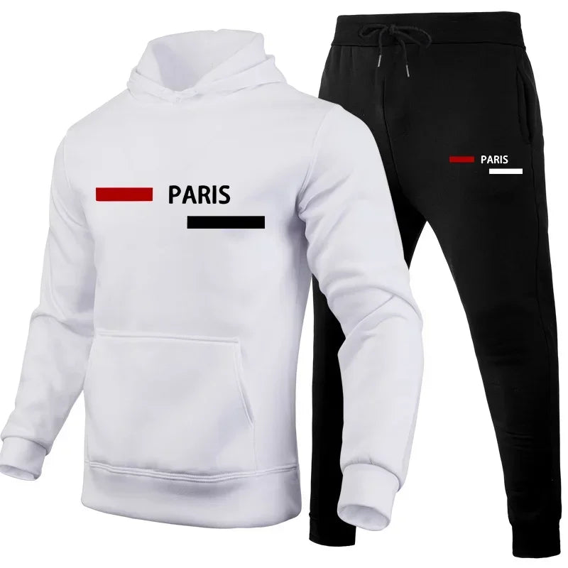 New in Mens Tracksuit Paris Printed Single Piece Sweatshirts Sweatpants Casual Sports Jogging Clothing Office Home Hoodies Pants - SMSB 66
