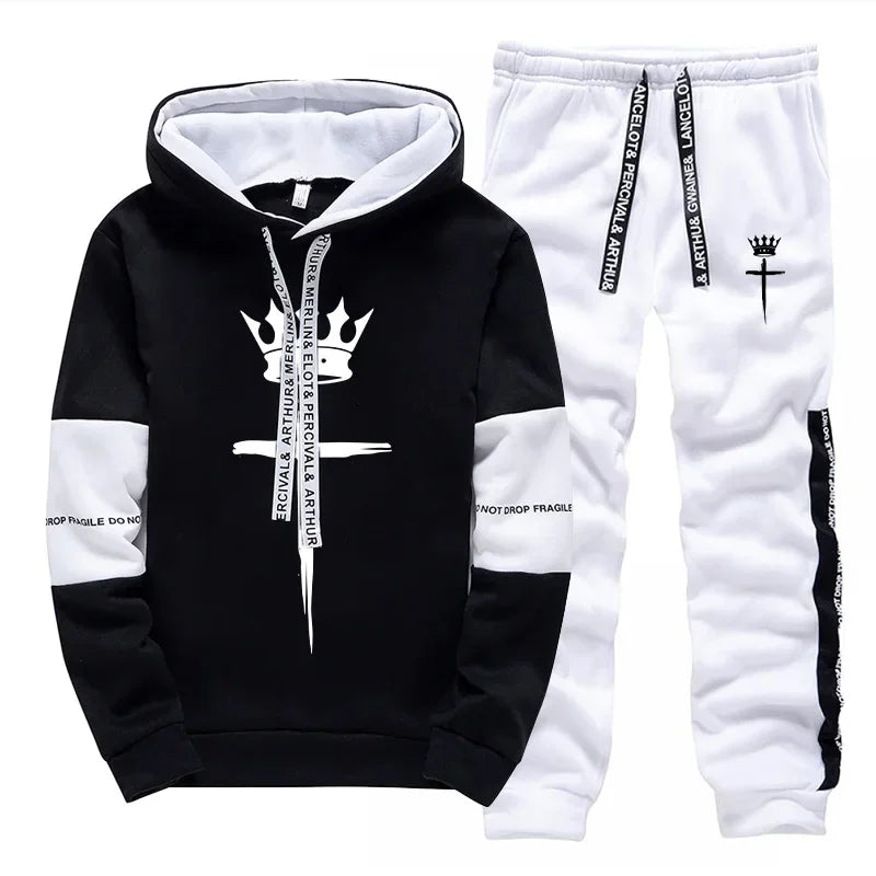 Hot Sales Mens Tracksuit Print Casual Single Piece Sweatshirts Sweatpants Office Home Hoodie Pants Sports Jogging Mens Clothing - SMSB 66