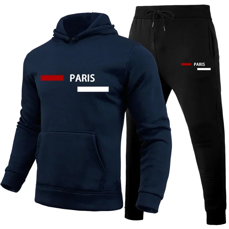 New in Mens Tracksuit Paris Printed Single Piece Sweatshirts Sweatpants Casual Sports Jogging Clothing Office Home Hoodies Pants - SMSB 66