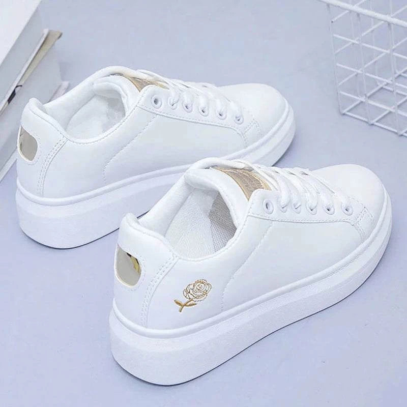 2024 Spring and Summer New Women's Shoes Leather Ventilated Sports Style Casual Shoes Board Shoes Small White Shoes INS Low Top - SMSB 66