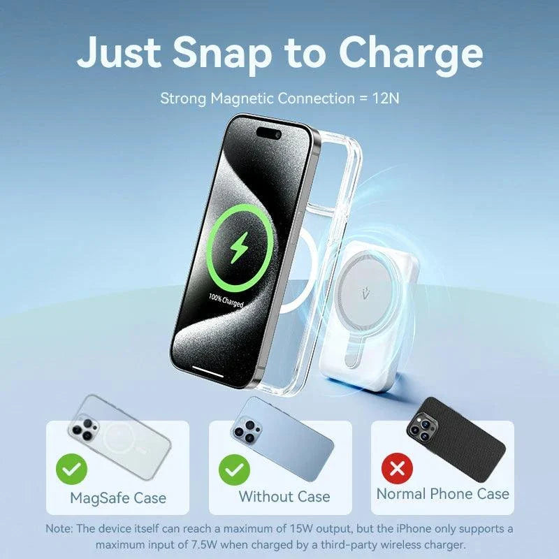 Vention Magnetic Power Bank Macsafe 5000mAh 15W wireless fast charger for iPhone with strong magnetic connection