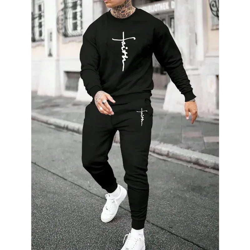 Hot Sales Mens Tracksuit Printing Sweatshirt Jogging Sweatpants Casual Sports Tops Pants Man Clothing Street Hip Hop Sportswear - SMSB 66
