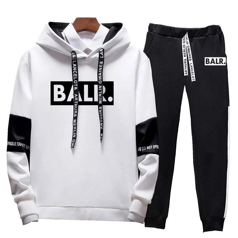 BALR 2025 Spring and Autumn New Men High Quality Fashion Lace-up Designe Sets Printing Hoodie Leisure Sweatpants Two-piece Suits - SMSB 66