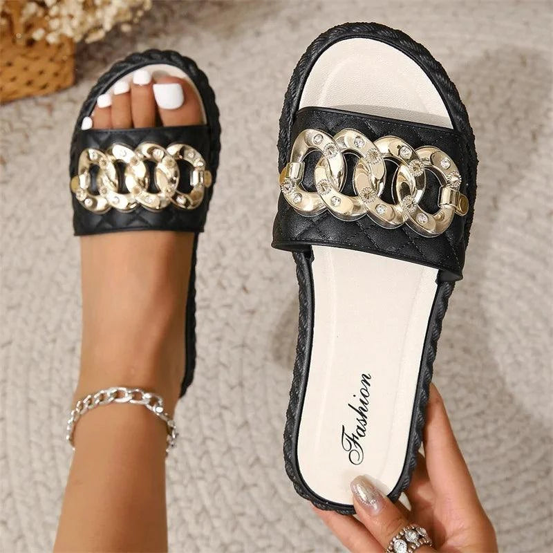 New Summer Style Fashionable Comfortable Stylish Elegant Wear-resistant Casual Beach Thick-soled Sandals and Slippers Women - SMSB 66