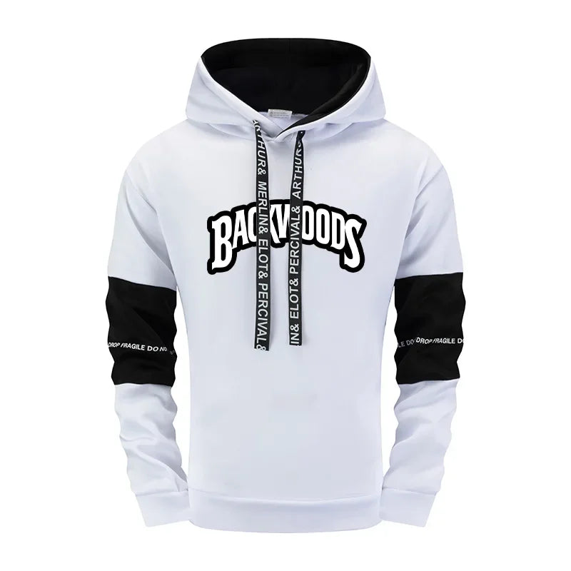 Men's Tracksuit Casual Print Black White Hooded Sweatshirt Sweatpants Jogging High Quality Hot Sales Versatile Outfits Clothing - SMSB 66