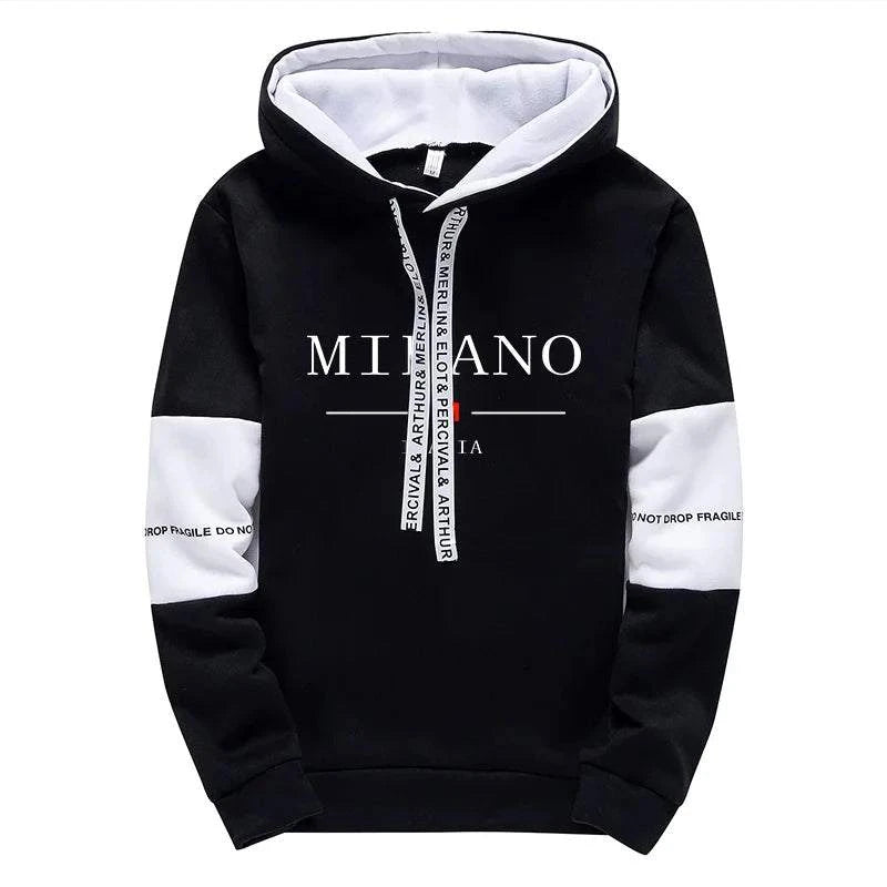 Newest Fahsion Mens Sportswear Hooded Sweatshirts Jogger Pants Male Daily Casual Sport Jogging Suit Italia Milan Printed Hoodies - SMSB 66