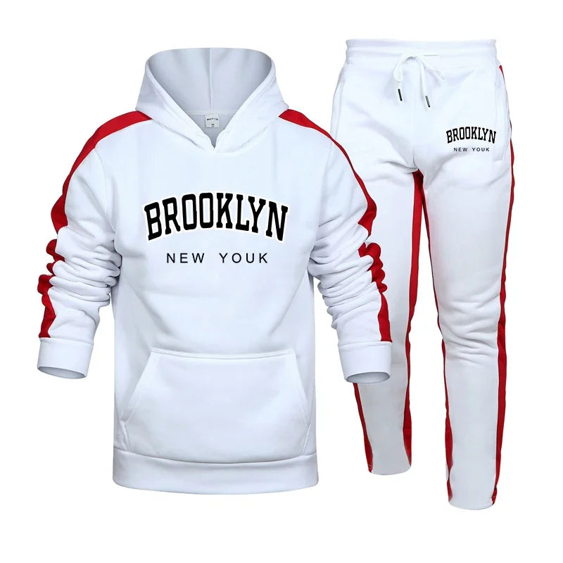 Hot Sales Mens Tracksuit Set Daily Dressing Sportswear Man Jogging Hoodie Sweatpants Sets for Men Two Piece Casual 2024 Outdoors - SMSB 66