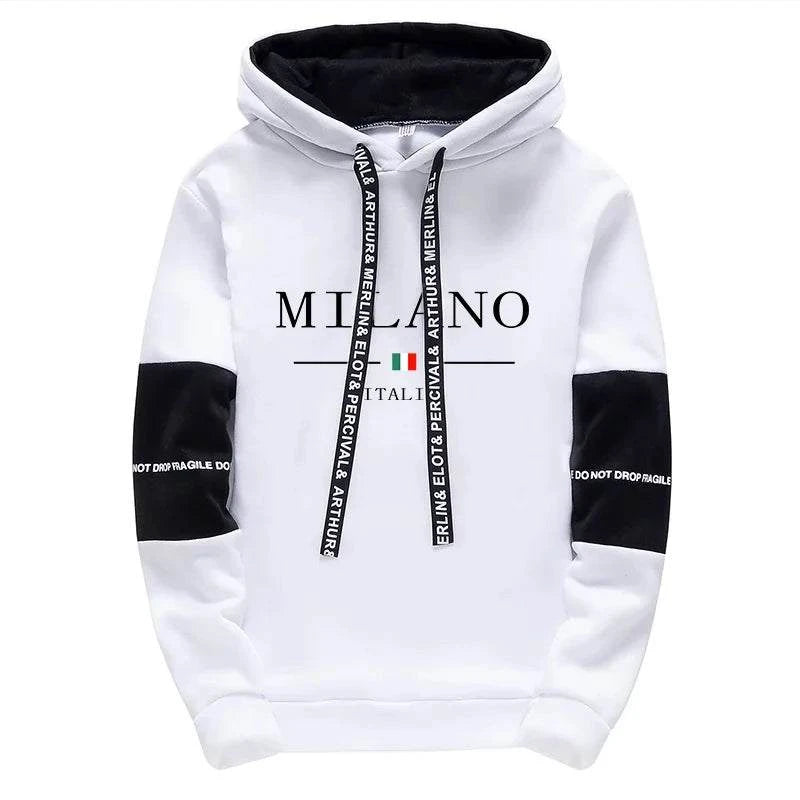 Newest Fahsion Mens Sportswear Hooded Sweatshirts Jogger Pants Male Daily Casual Sport Jogging Suit Italia Milan Printed Hoodies - SMSB 66