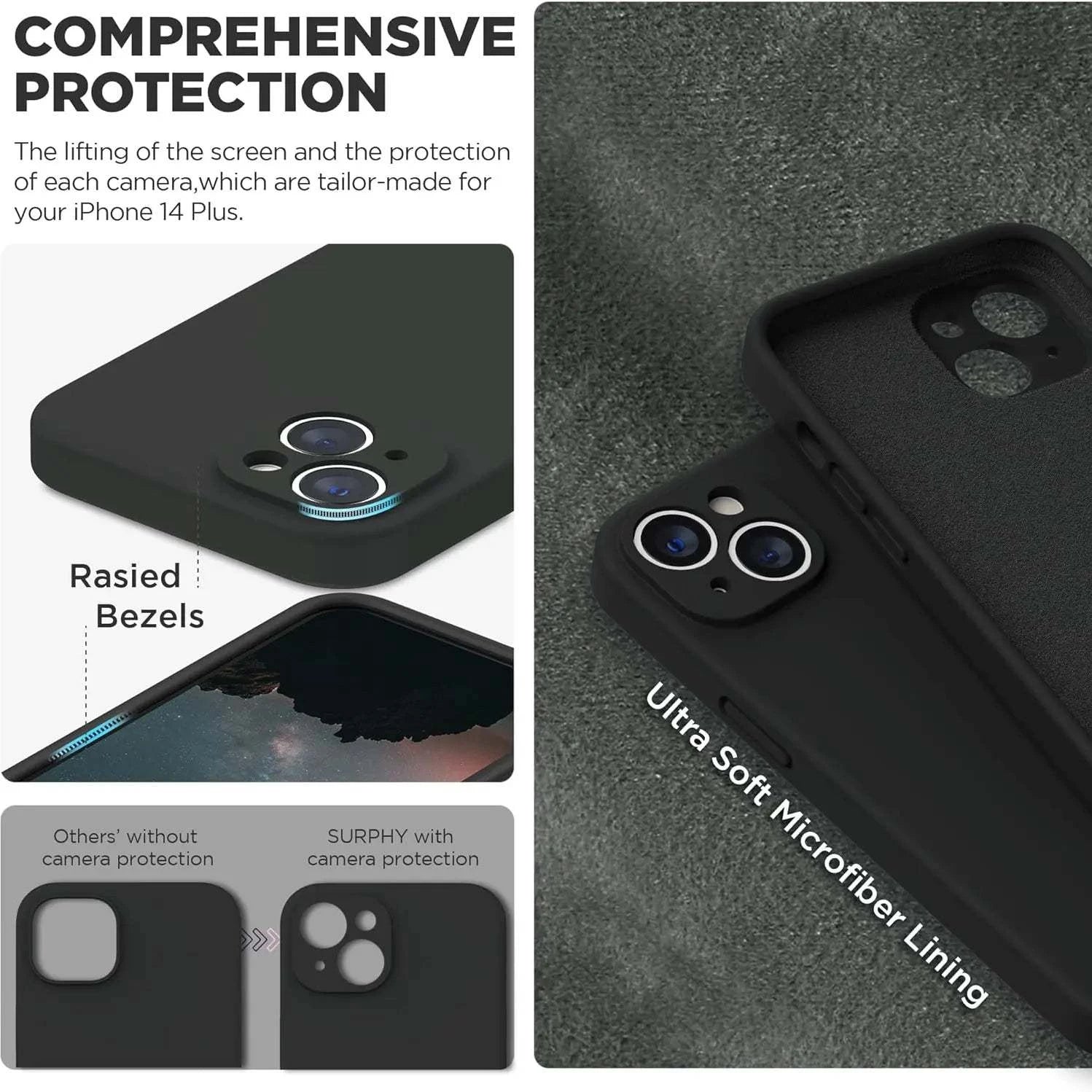 Shockproof Black Phone Case For iPhone 16 15 Pro Fundas For iphone 11 12 13 14 Pro Max 15 Plus Camera Protection Back Cover Case - SMSB 66