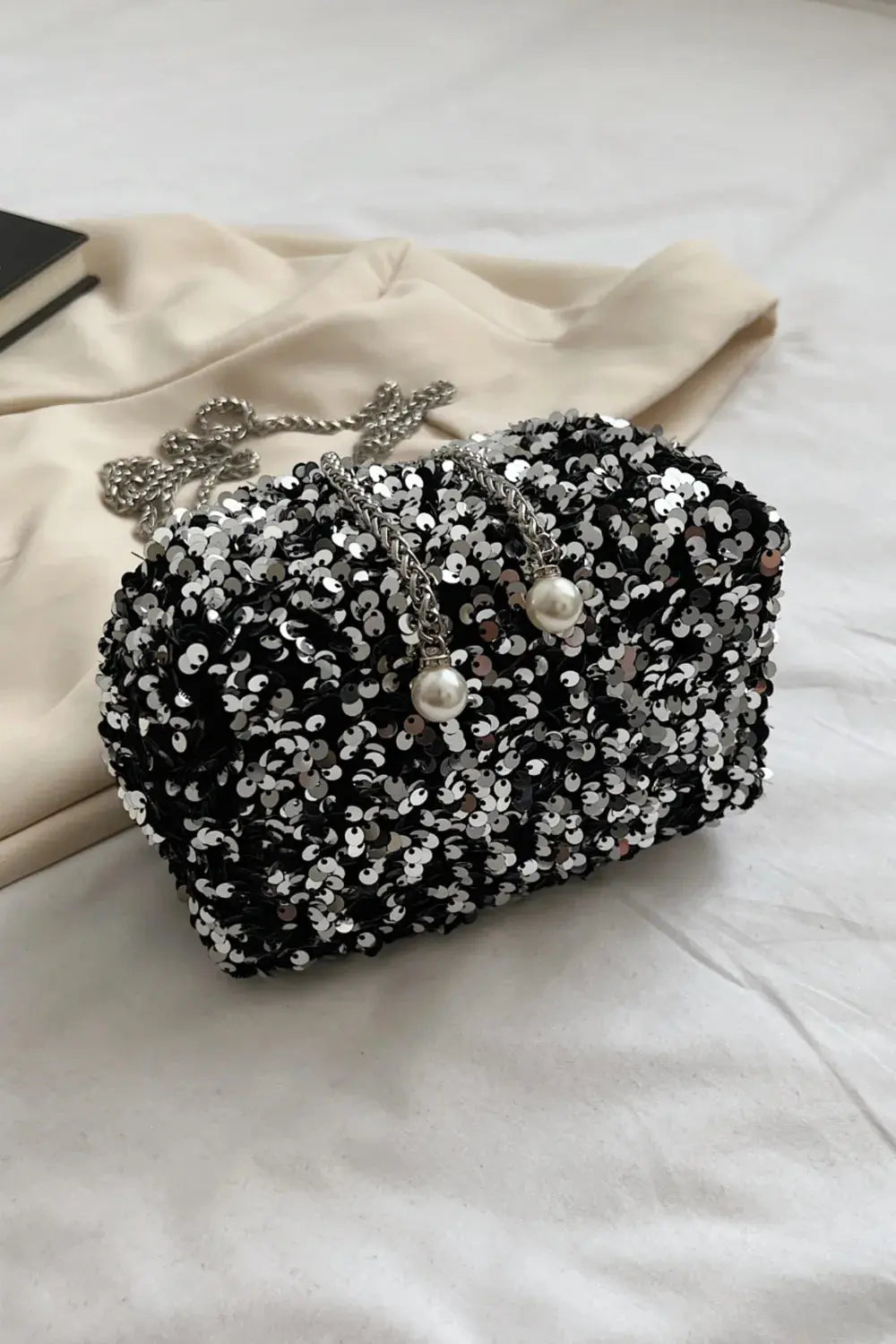 Sequin Chain Drawstring Bucket Bag - SMSB 66