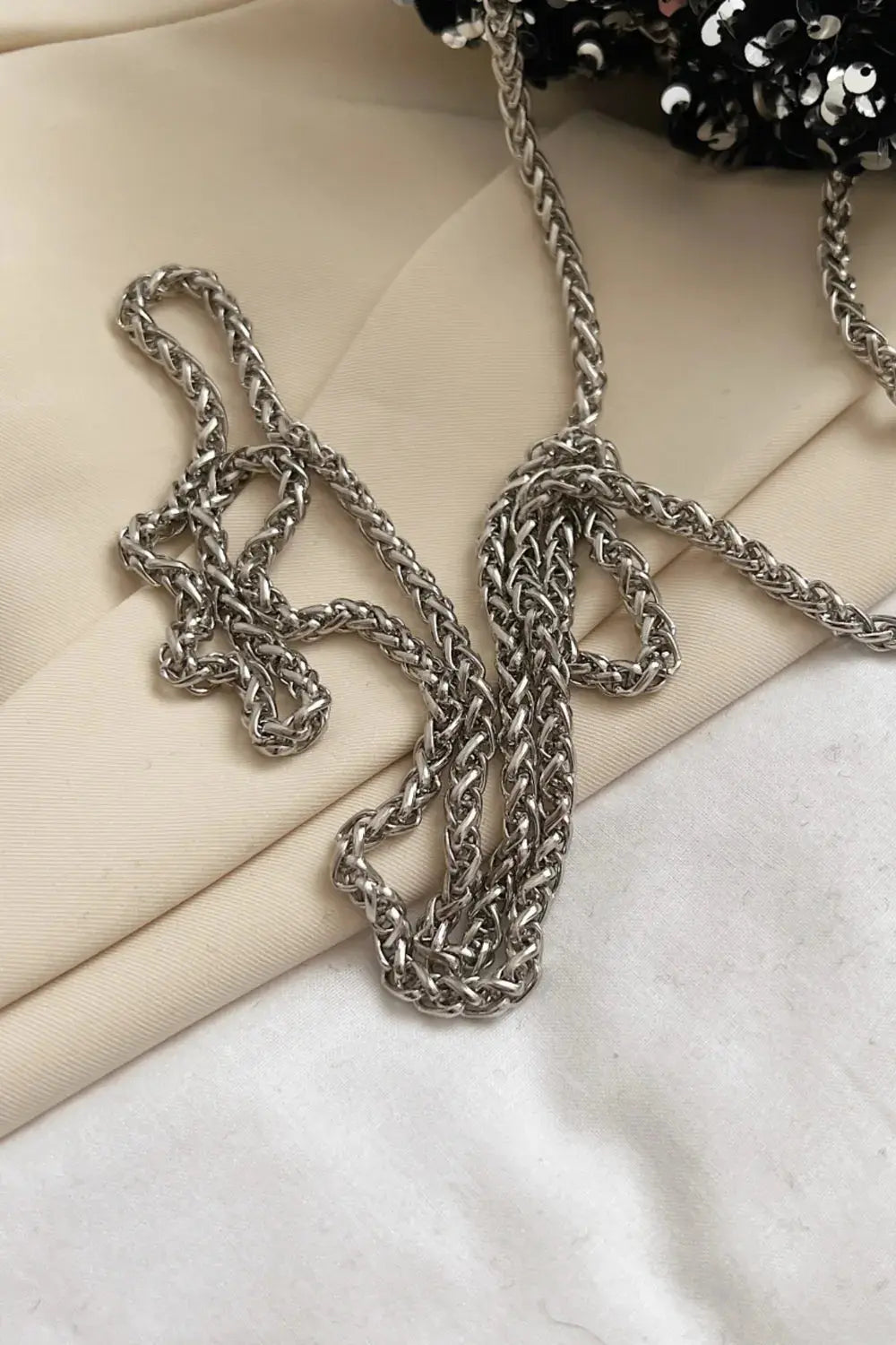 Sequin Chain Drawstring Bucket Bag - SMSB 66