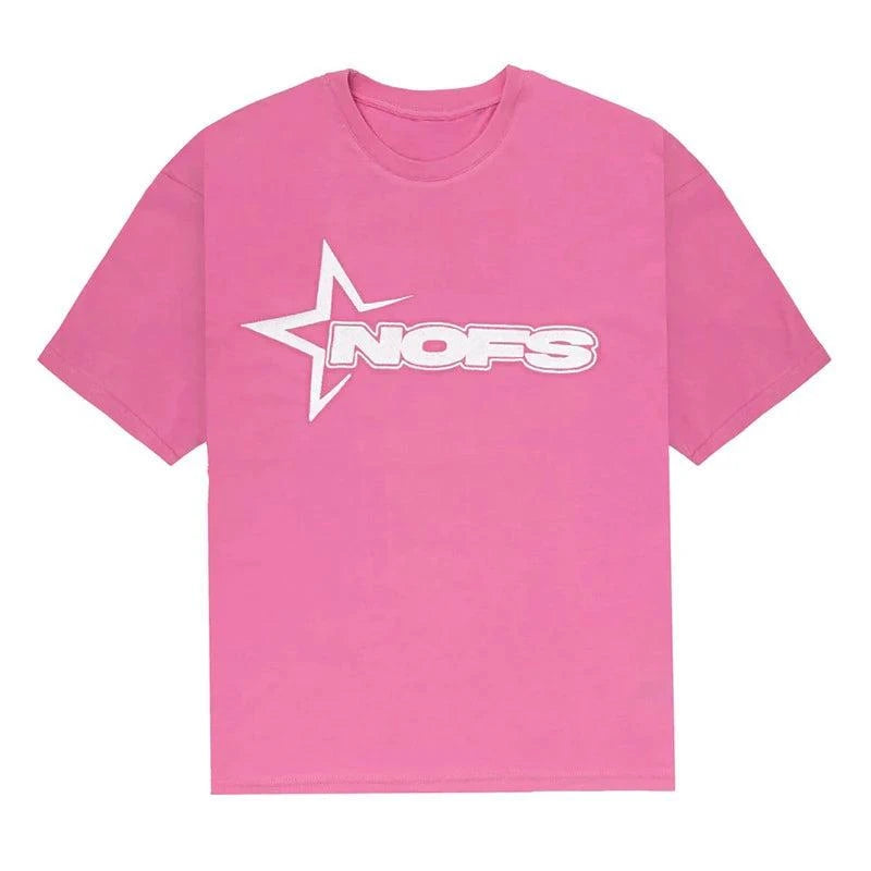 Y2K T-shirt Short Kpop Street Fashion Letter Print Unisex Short Sleeve Tops Casual Loose Drawstring Shorts Women Men Clothes Tee - SMSB 66