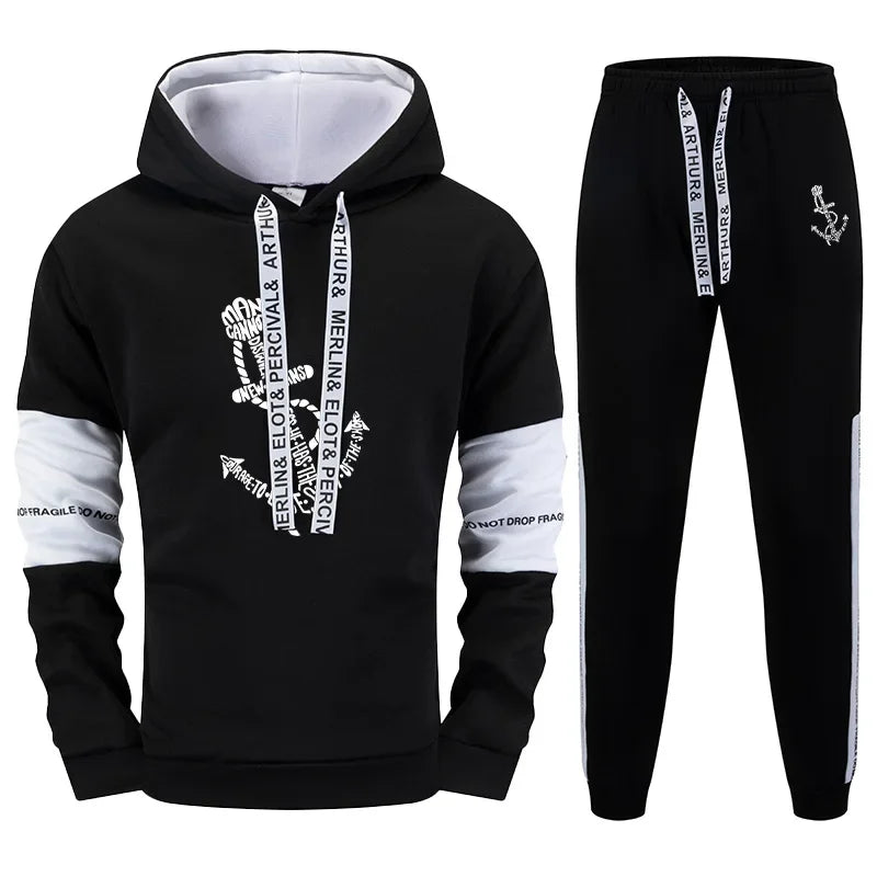 Christ Jesus Print Hoodie Sweatpants 2 Piece Set Autumn Men's Daily Casual Sport Outfit Home Outdoor Comfort Sportswear - SMSB 66