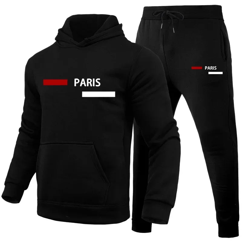 New in Mens Tracksuit Paris Printed Single Piece Sweatshirts Sweatpants Casual Sports Jogging Clothing Office Home Hoodies Pants - SMSB 66