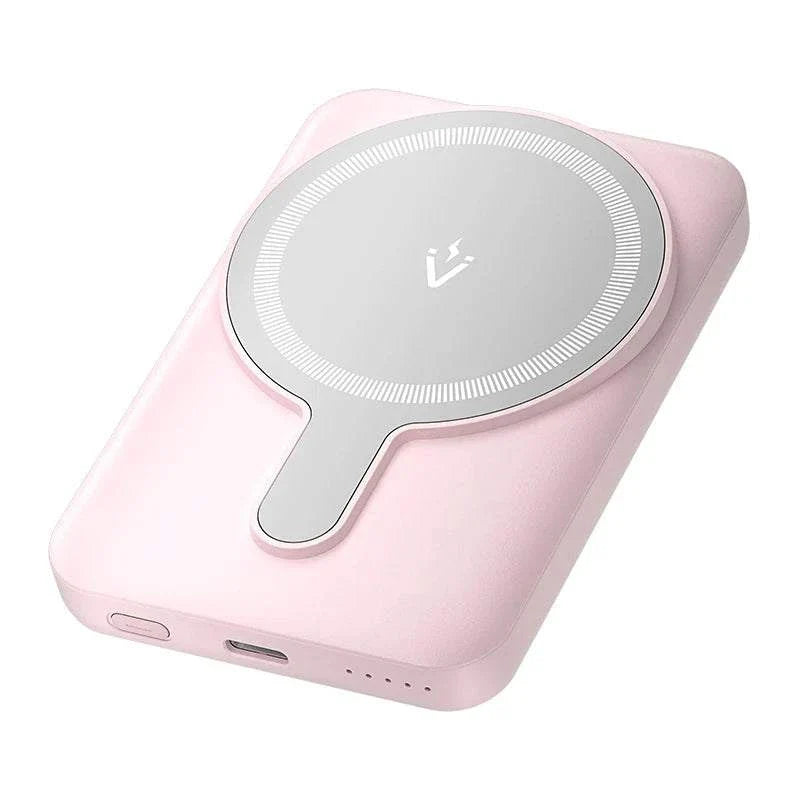 Vention Magnetic Power Bank pink 5000mAh wireless fast charger for iPhone