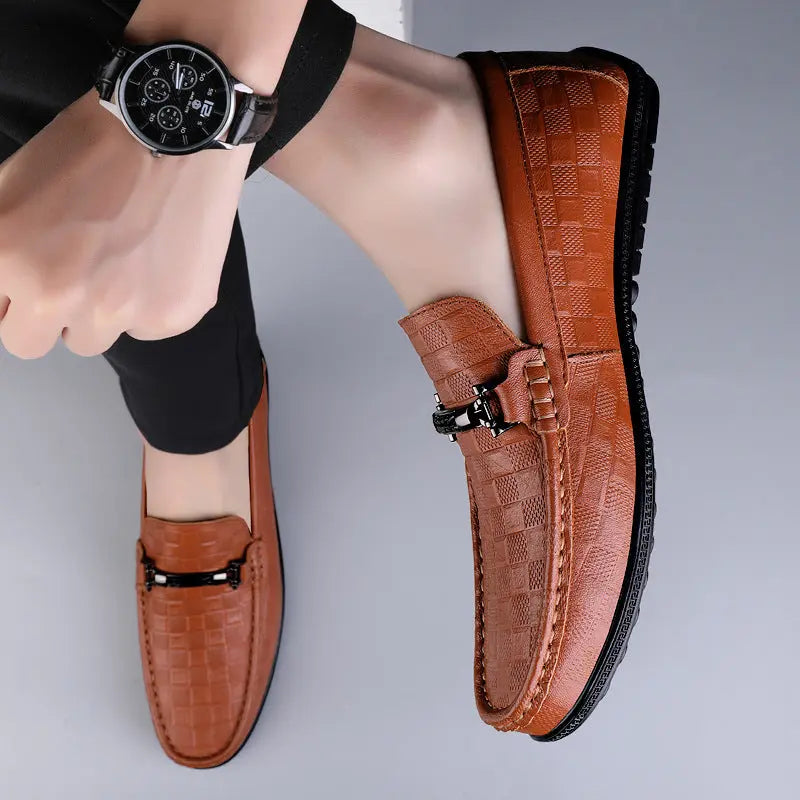 Slip-On Business Men's Soft Surface Casual Plus Size Loafers Leather Shoes - SMSB 66