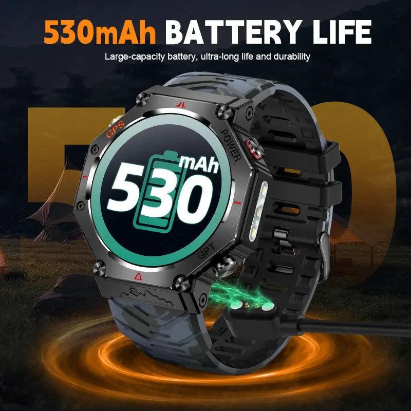 Smart Watch Bluetooth Call Outdoor Sports Heart Rate Health Barometer Compass Sports Watch - SMSB 66