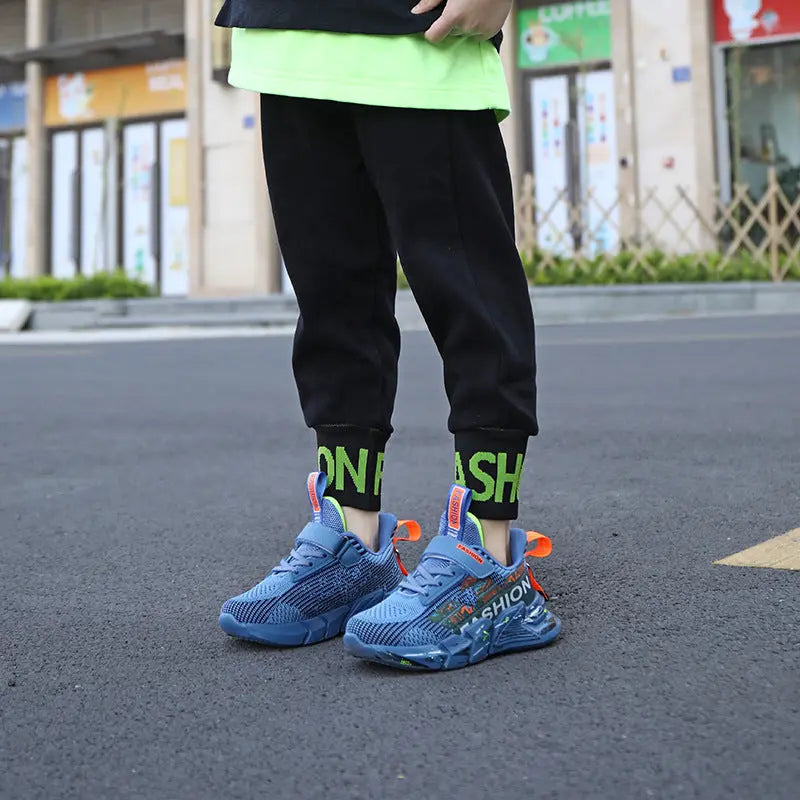 Spring And Summer New Flying Woven Upper Children's Casual Shoes Thick Sole Sneakers Girls Trendy Shoes Mesh Shoes - SMSB 66