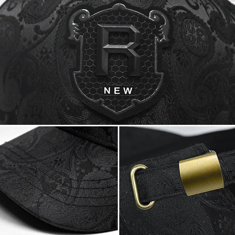 Spring and Summer New Hat Men's Tall Crown Cashew Embossed Baseball Cap Fashion Face-Looking Small Men Casual Peaked Cap - SMSB 66