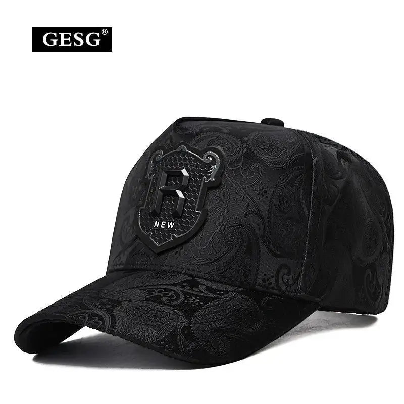 Spring and Summer New Hat Men's Tall Crown Cashew Embossed Baseball Cap Fashion Face-Looking Small Men Casual Peaked Cap - SMSB 66