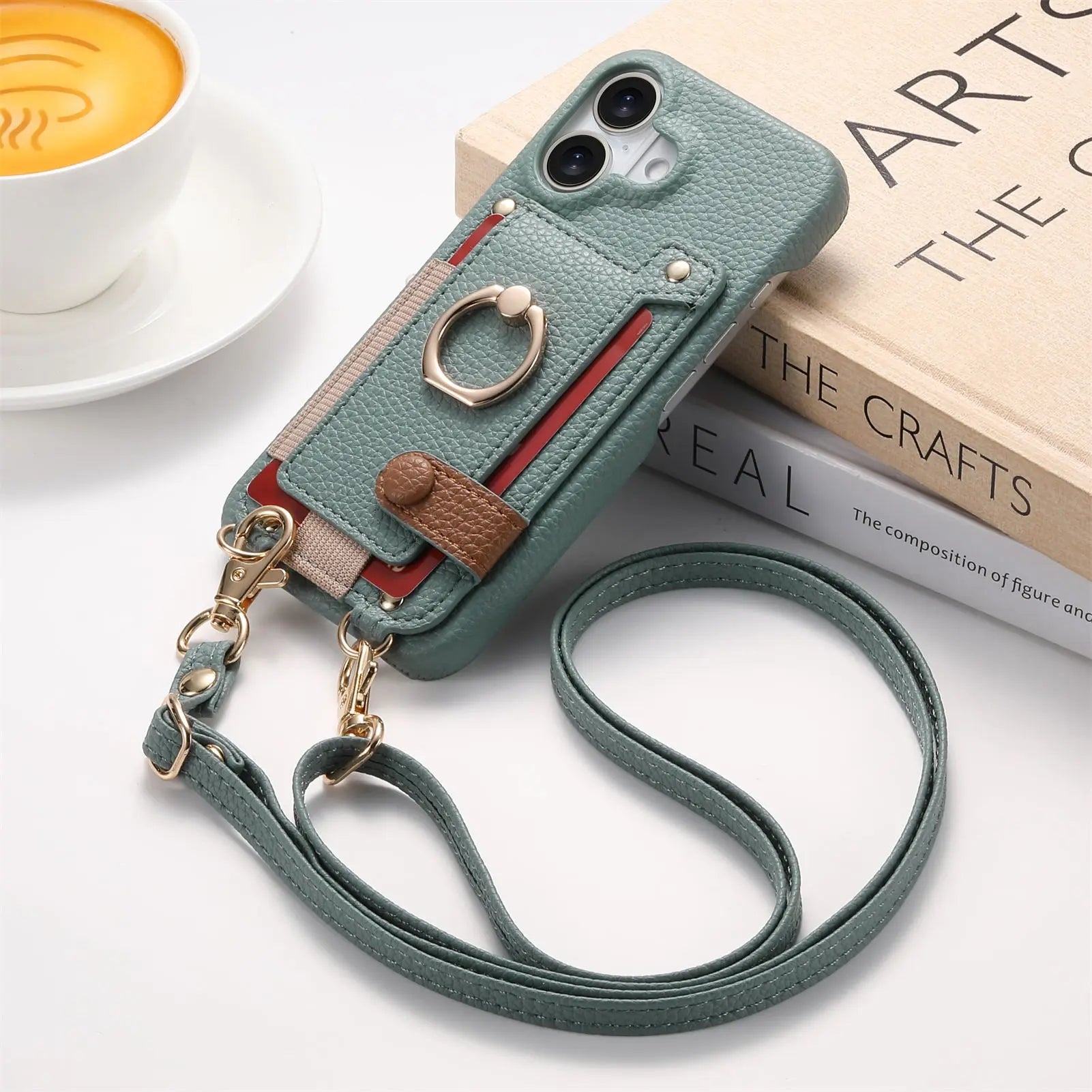 Suitable for iPhone 17 Pro phone case diagonal long hanging rope Air leather card insertion Apple 16 Promax protective cover eprolo