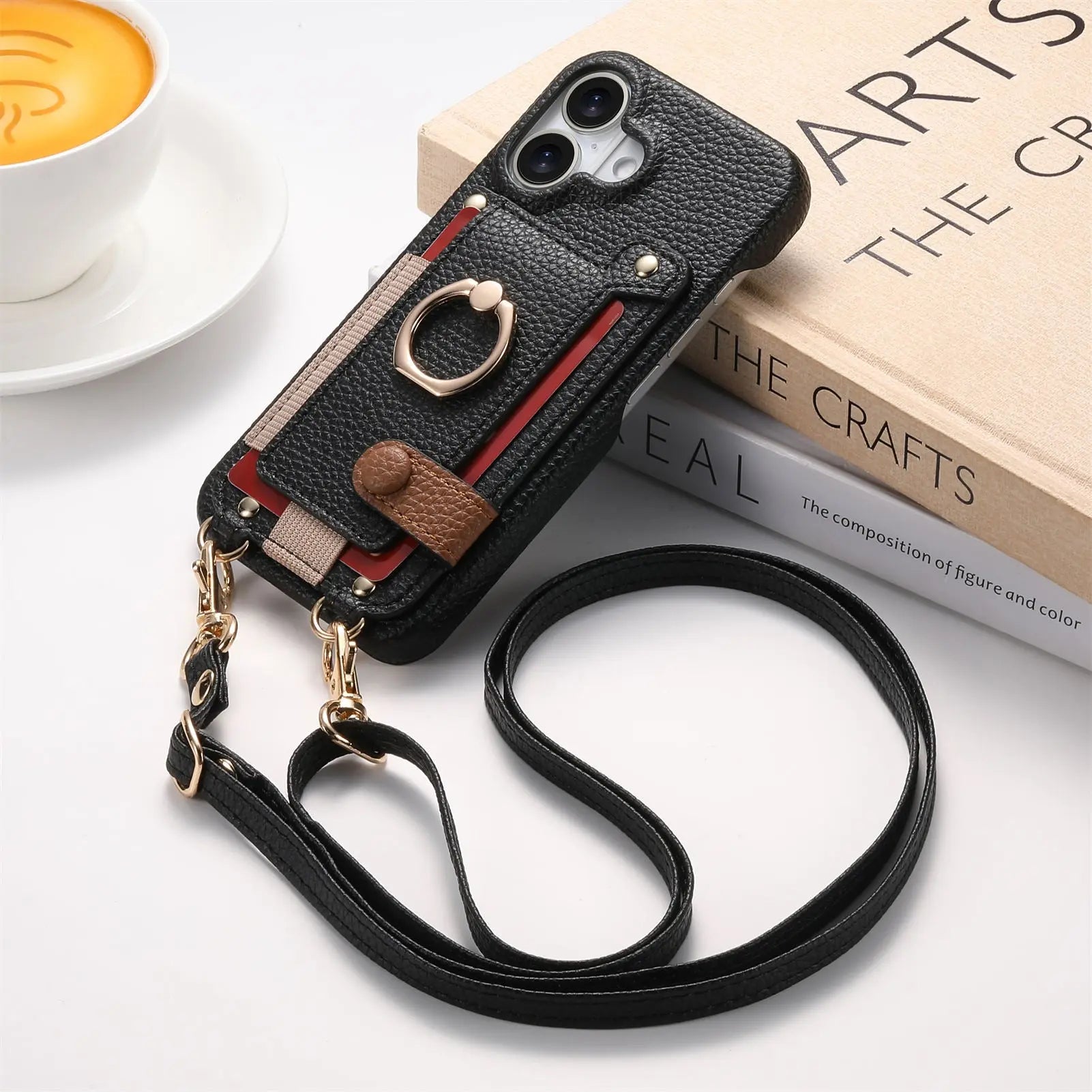 Suitable for iPhone 17 Pro phone case diagonal long hanging rope Air leather card insertion Apple 16 Promax protective cover eprolo