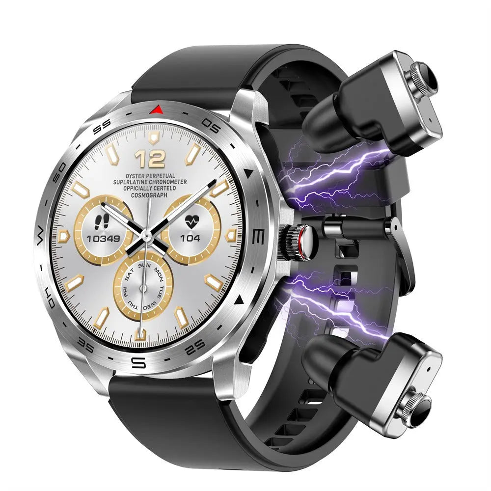 The New T95 Smart Watch With Earphones 1.52 Inch Ips 2 In 1Exercise Blood Pressure Blood Oxygen Message Reminder Smart Watch - SMSB 66