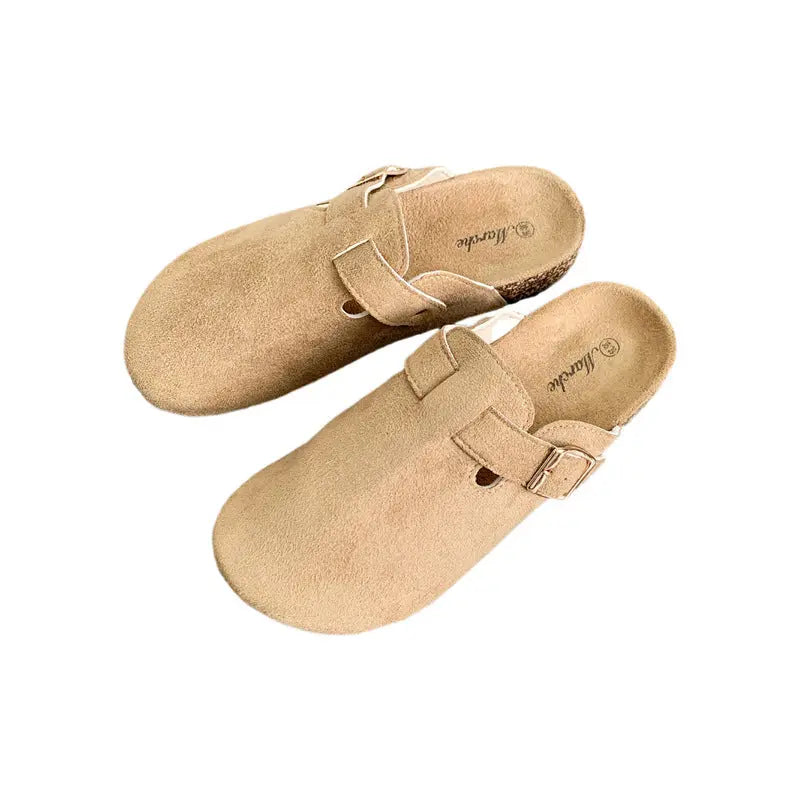 Thick-soled Half-drag Retro Unique Lazy Outdoor Unisex Slip-on Closed-toe Sandals - SMSB 66