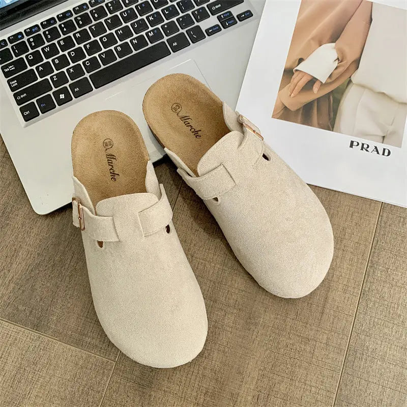 Thick-soled Half-drag Retro Unique Lazy Outdoor Unisex Slip-on Closed-toe Sandals - SMSB 66