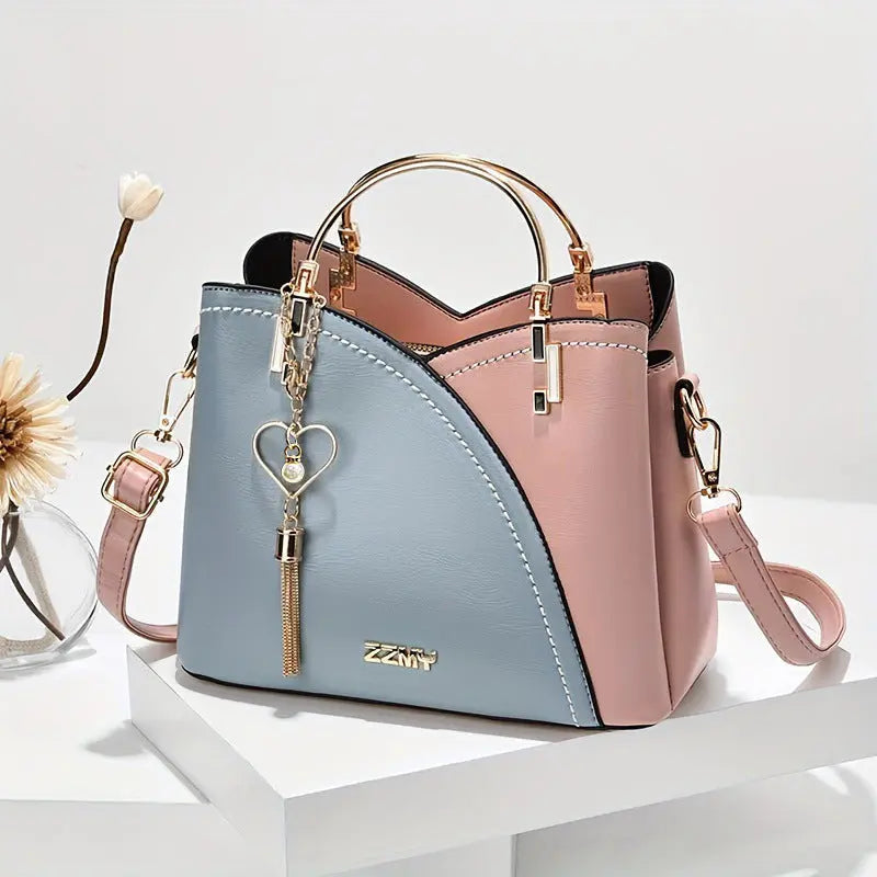 Trendy Handbag Korean Style Color Block Large Capacity Women's Bag Fashion Shoulder Crossbody Bag Wholesale Cross-border Bucket Bag - SMSB 66