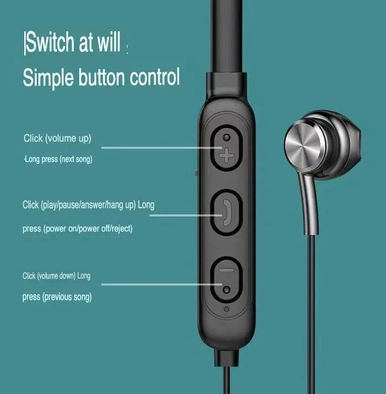 Waterproof Bluetooth 5.0 Earbuds Stereo Sport Wireless Headphones In Ear Headset - SMSB 66