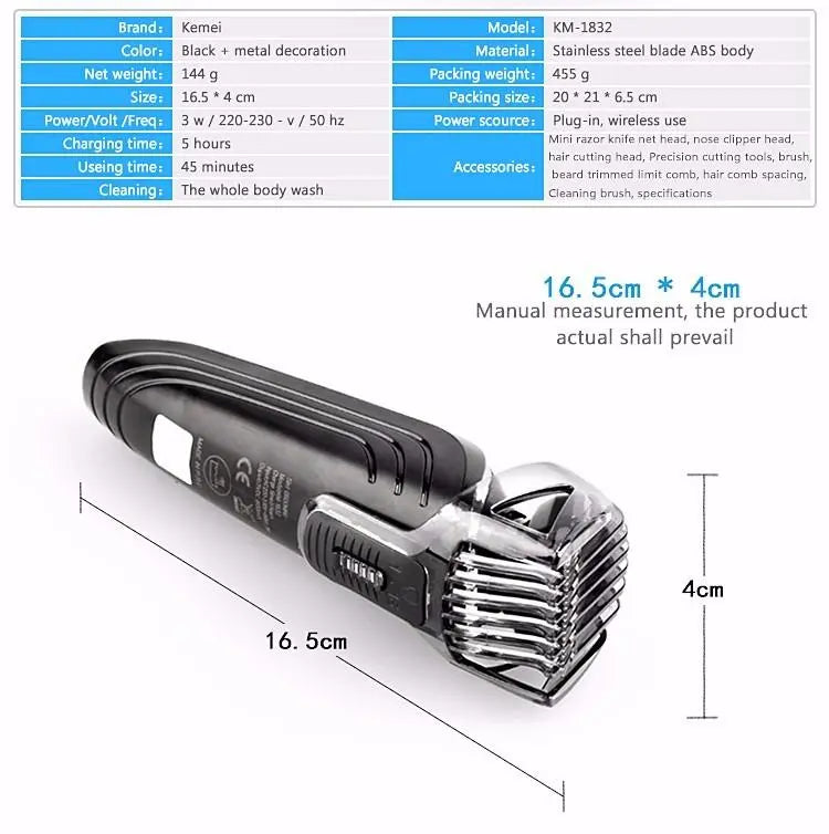 Whole body wash Rechargeable Multifunction Personal Electric Men Hair Clipper Shaver Beard Trimmers Nose Cutting Machine Haircut - SMSB 66