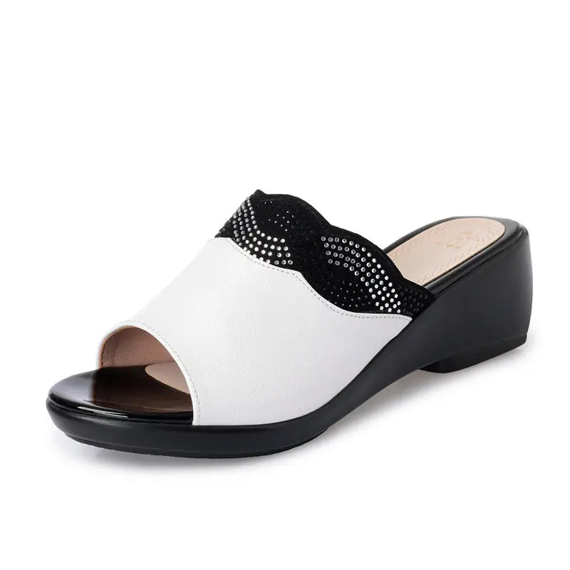 Women's Sandals High Heel Waterproof Platform Thick Sole Casual Shoes Plus Size 43 - SMSB 66