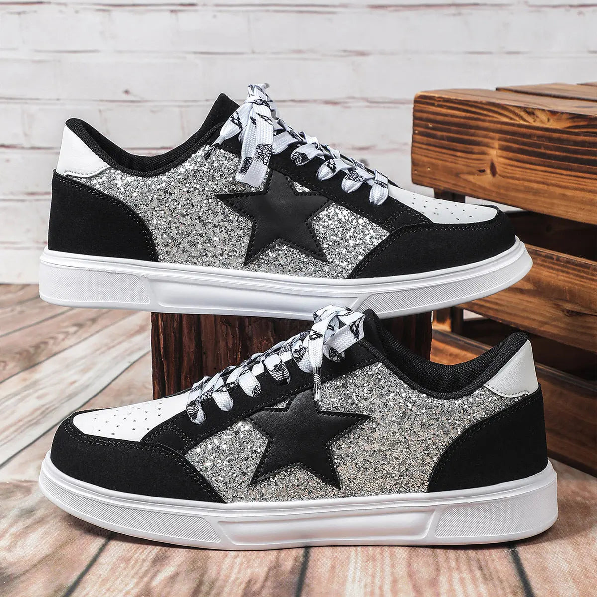 Women's Trendy Casual Sneaker Couple Leopard Print All-match Sequins - SMSB 66