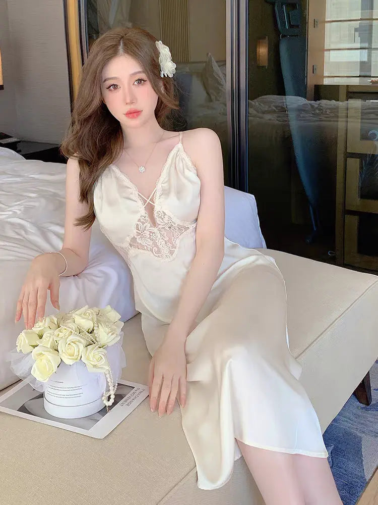 Women's sexy suspender nightgown in pajamas eprolo