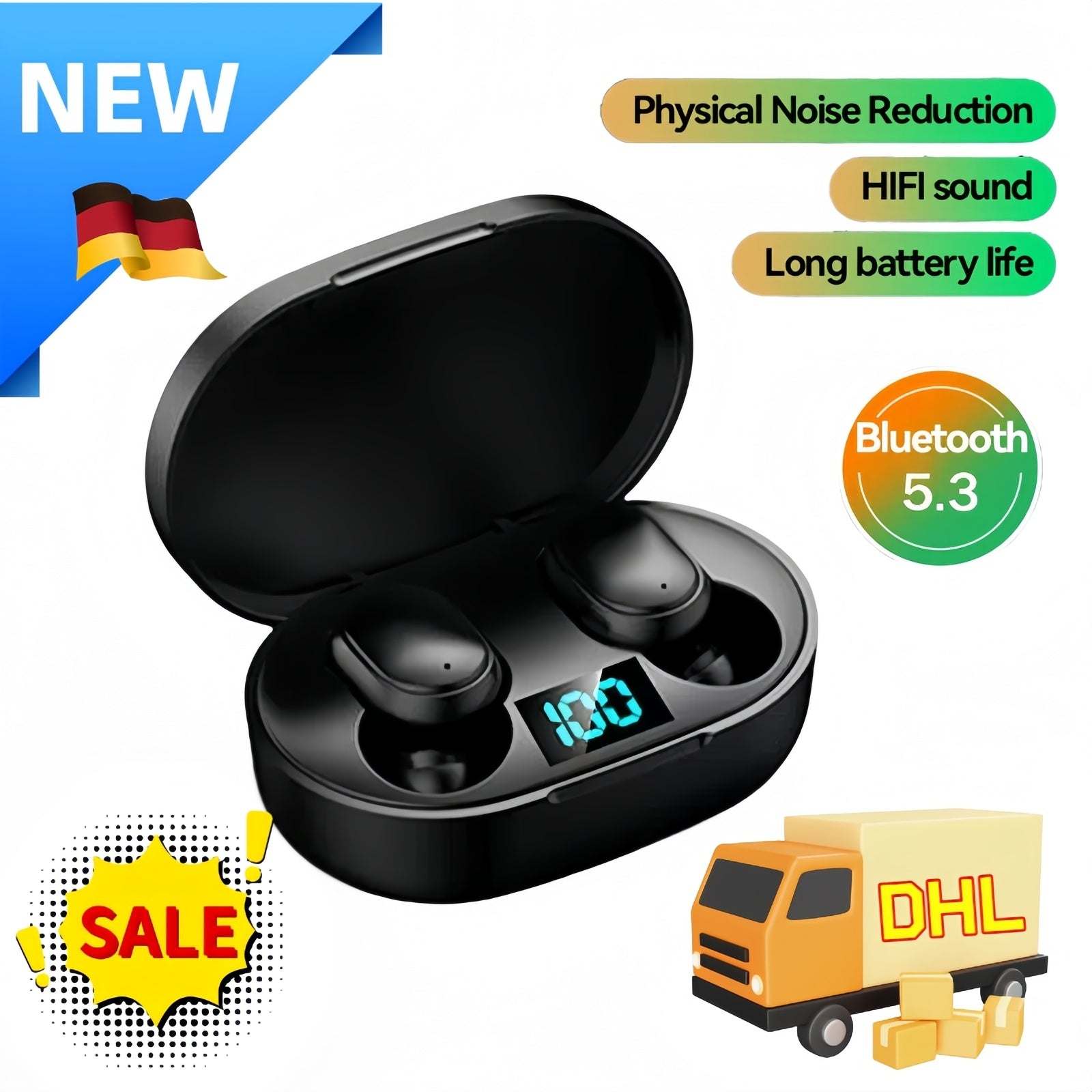 Bluetooth 5.3 Headphones In Ear Wireless TWS Sport Headphones IPX-5 With Microphone De - SMSB 66