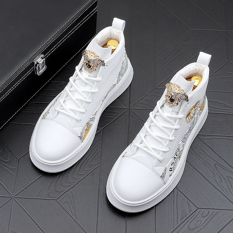 Men's Fashion Personality Versatile Print Board Shoes - SMSB 66