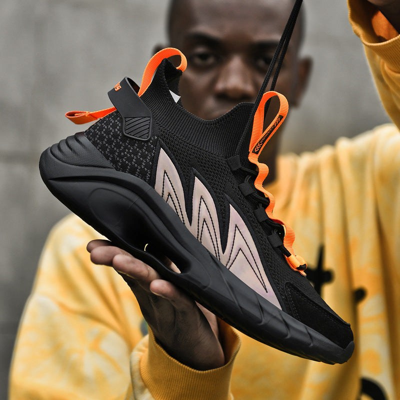 Ultralight Flying Woven Breathable Sequin Lace-up Socks Shoes Old Shoes Men - SMSB 66