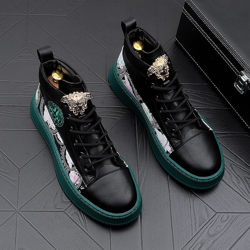 Men's Fashion Personality Versatile Print Board Shoes - SMSB 66