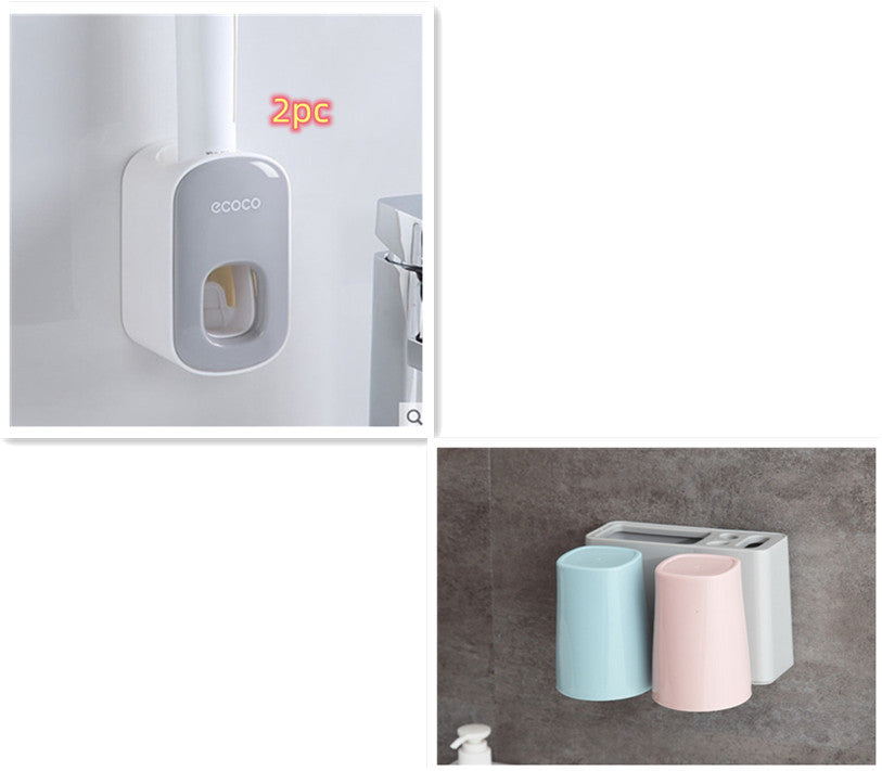 Wall Mounted Automatic Toothpaste Holder Bathroom Accessories Set Dispenser - SMSB 66
