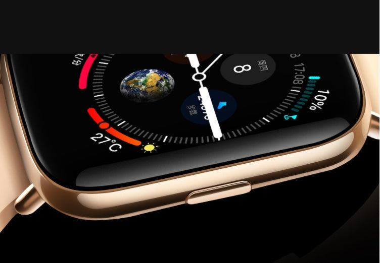 Full touch screen Bluetooth smartwatch with gold zinc alloy frame and health monitoring features