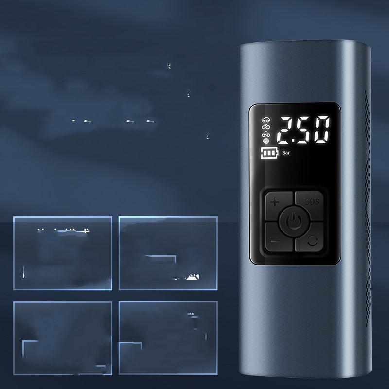 Wireless portable electric car air pump with digital display and compact design