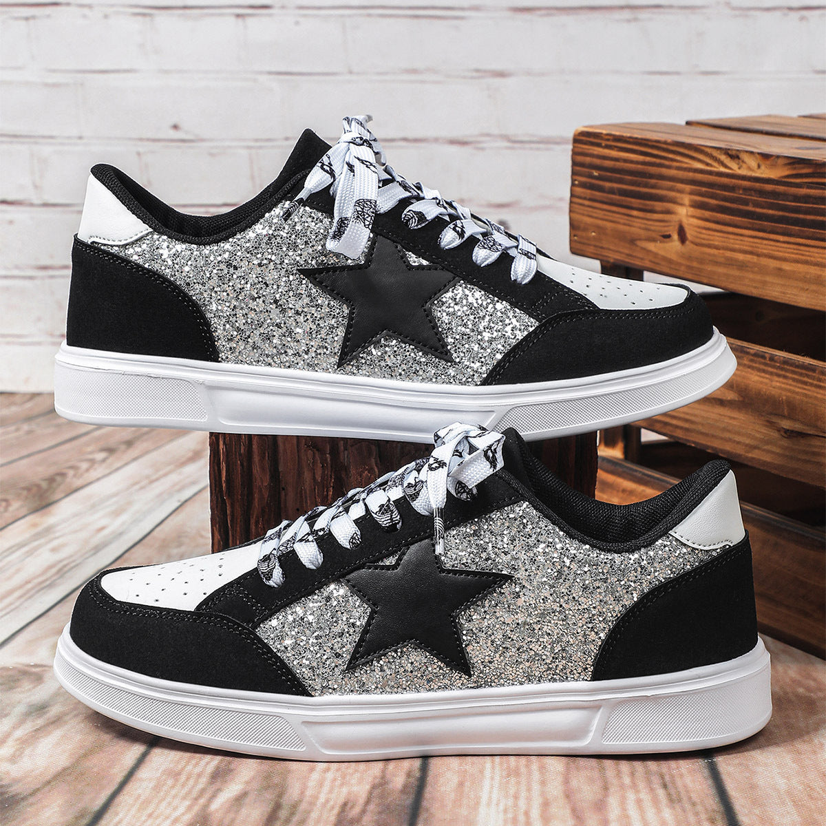 Women's Trendy Casual Sneaker Couple Leopard Print All-match Sequins - SMSB 66