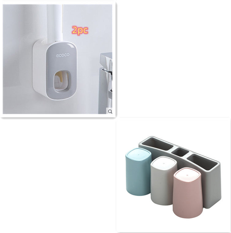 Wall Mounted Automatic Toothpaste Holder Bathroom Accessories Set Dispenser - SMSB 66