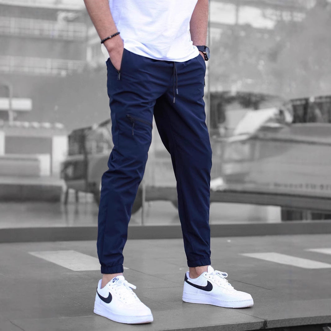 Men's Zipper Overalls Retro Casual Jogger Pants - SMSB 66
