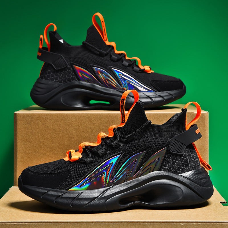 Ultralight Flying Woven Breathable Sequin Lace-up Socks Shoes Old Shoes Men - SMSB 66